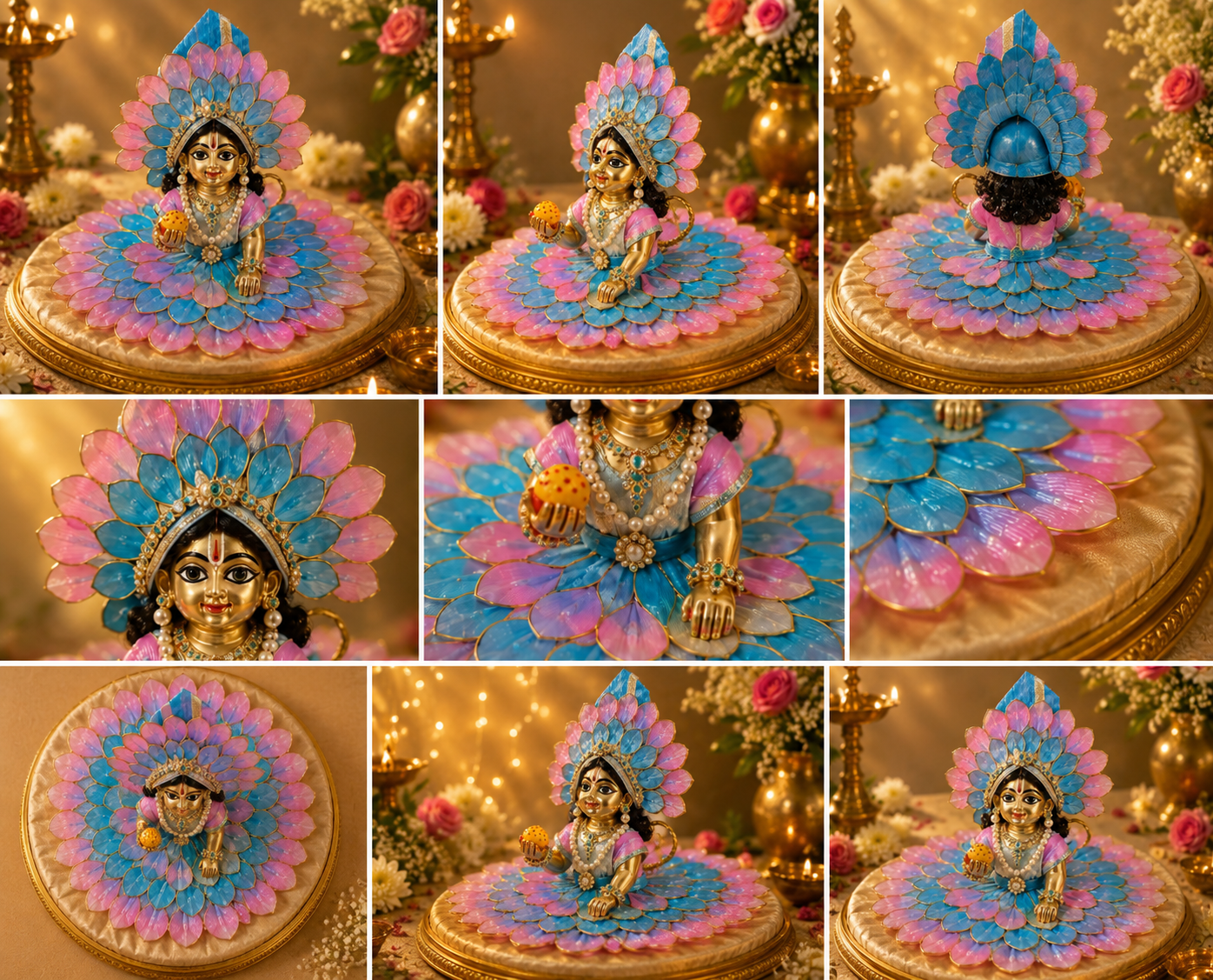 Designer Laddu Gopal Dress with Mukut | Premium Krishna Ji Poshak