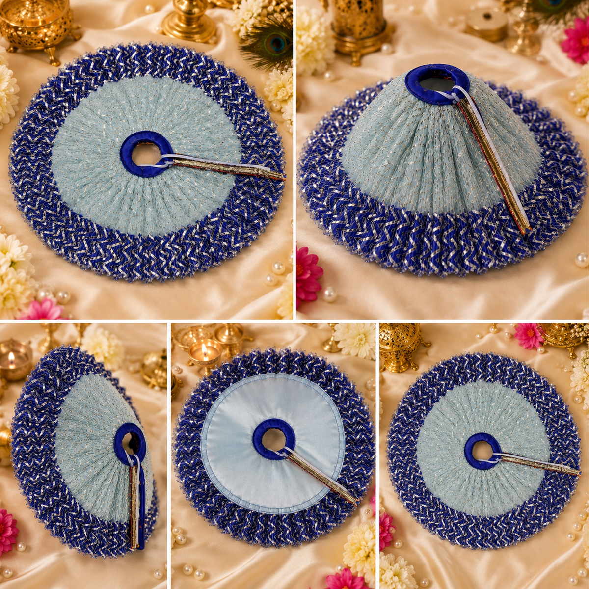 Premium Blue Handmade Laddu Gopal Poshak with Designer Mukut