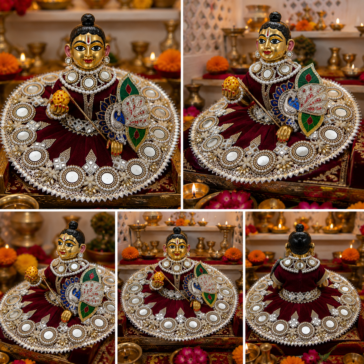 Laddu Gopal Maroon Poshak
