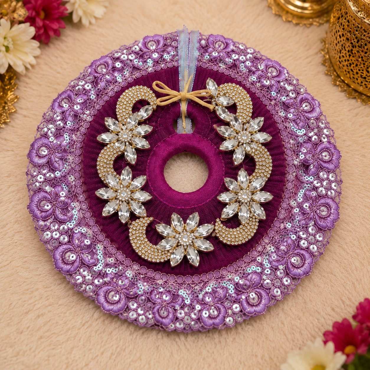 Premium Purple Laddu Gopal Poshak with Mukut | Designer Dress
