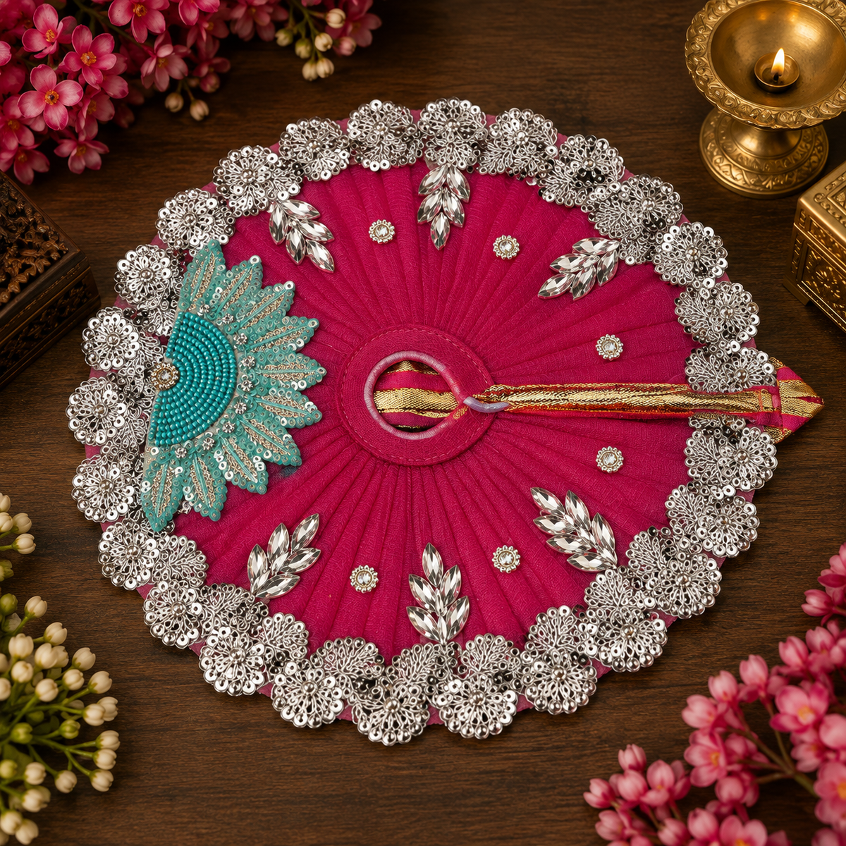 Laddu Gopal Ji Pink Designer Poshak