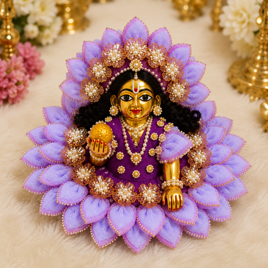 Purple Lotus Laddu Gopal Poshak | Premium Handmade Dress