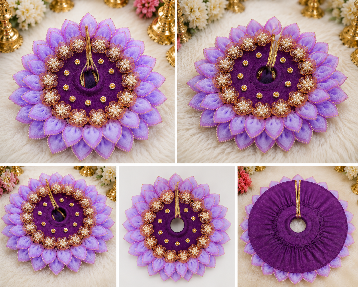 Purple Lotus Laddu Gopal Poshak | Premium Handmade Dress