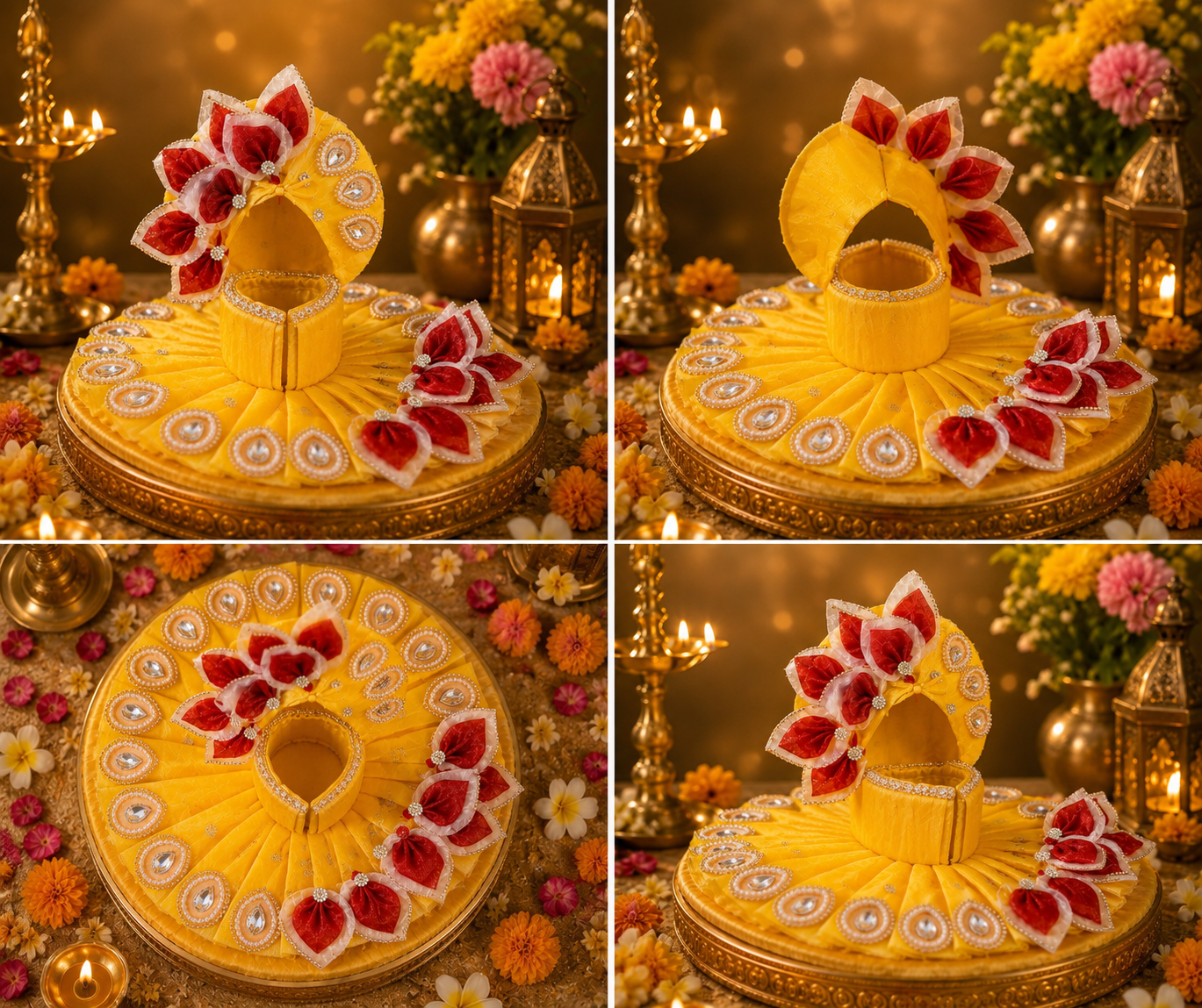 Yellow Laddu Gopal Dress with Designer Mukut | Krishna Poshak