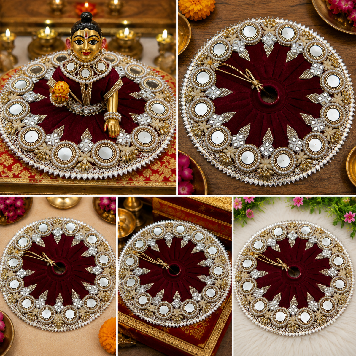 Laddu Gopal Maroon Poshak
