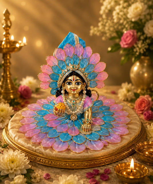 Designer Laddu Gopal Dress with Mukut | Premium Krishna Ji Poshak