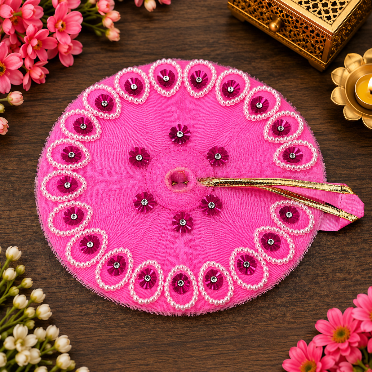 Laddu Gopal Ji Pink Designer Poshak
