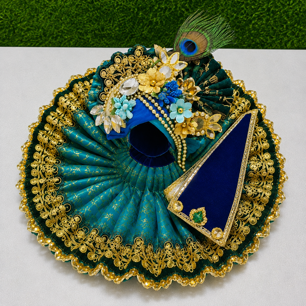 Designer Handmade Laddu Gopal Poshak | Krishna Idol Dress Set