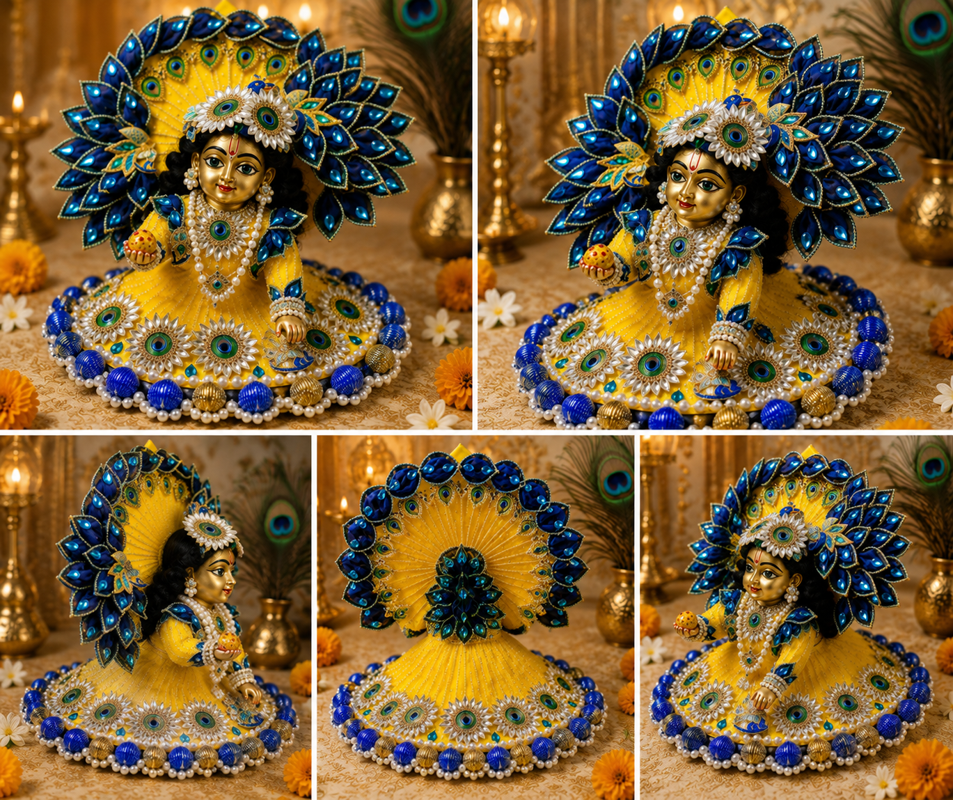 Premium Peacock Laddu Gopal Poshak with Designer Mukut