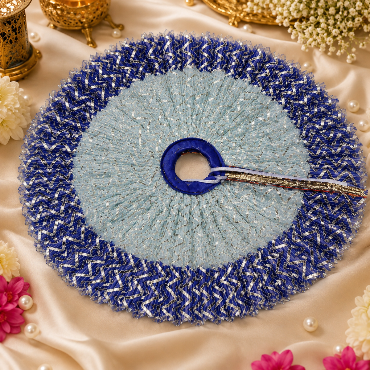 Premium Blue Handmade Laddu Gopal Poshak with Designer Mukut