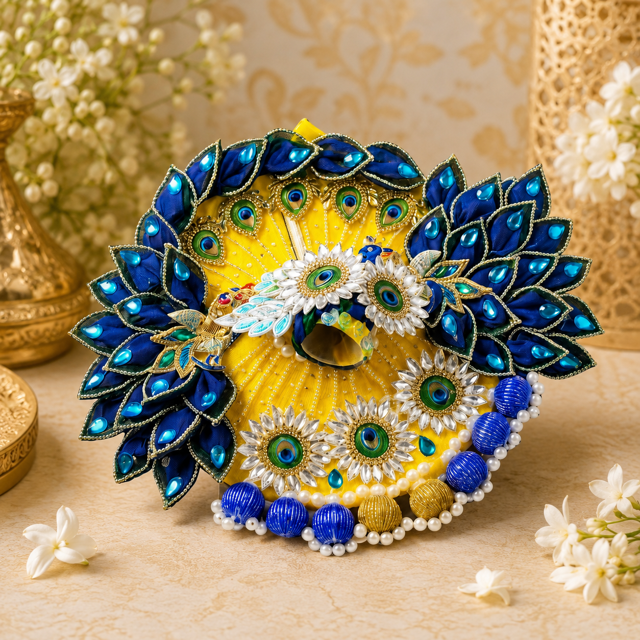 Premium Peacock Laddu Gopal Poshak with Designer Mukut
