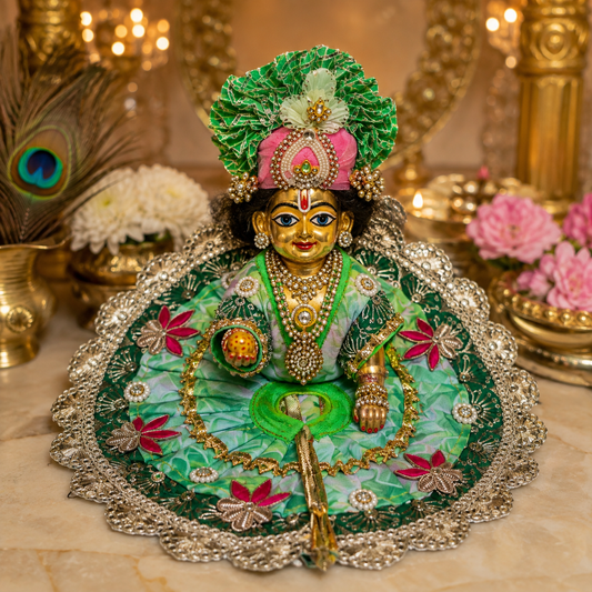 Designer Green Laddu Gopal Poshak
