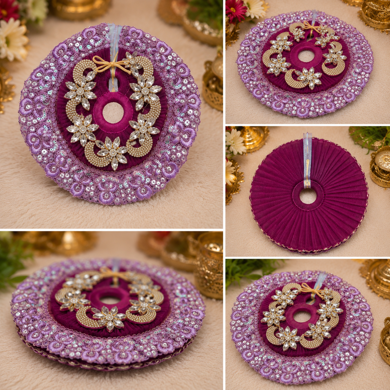 Premium Purple Laddu Gopal Poshak with Mukut | Designer Dress