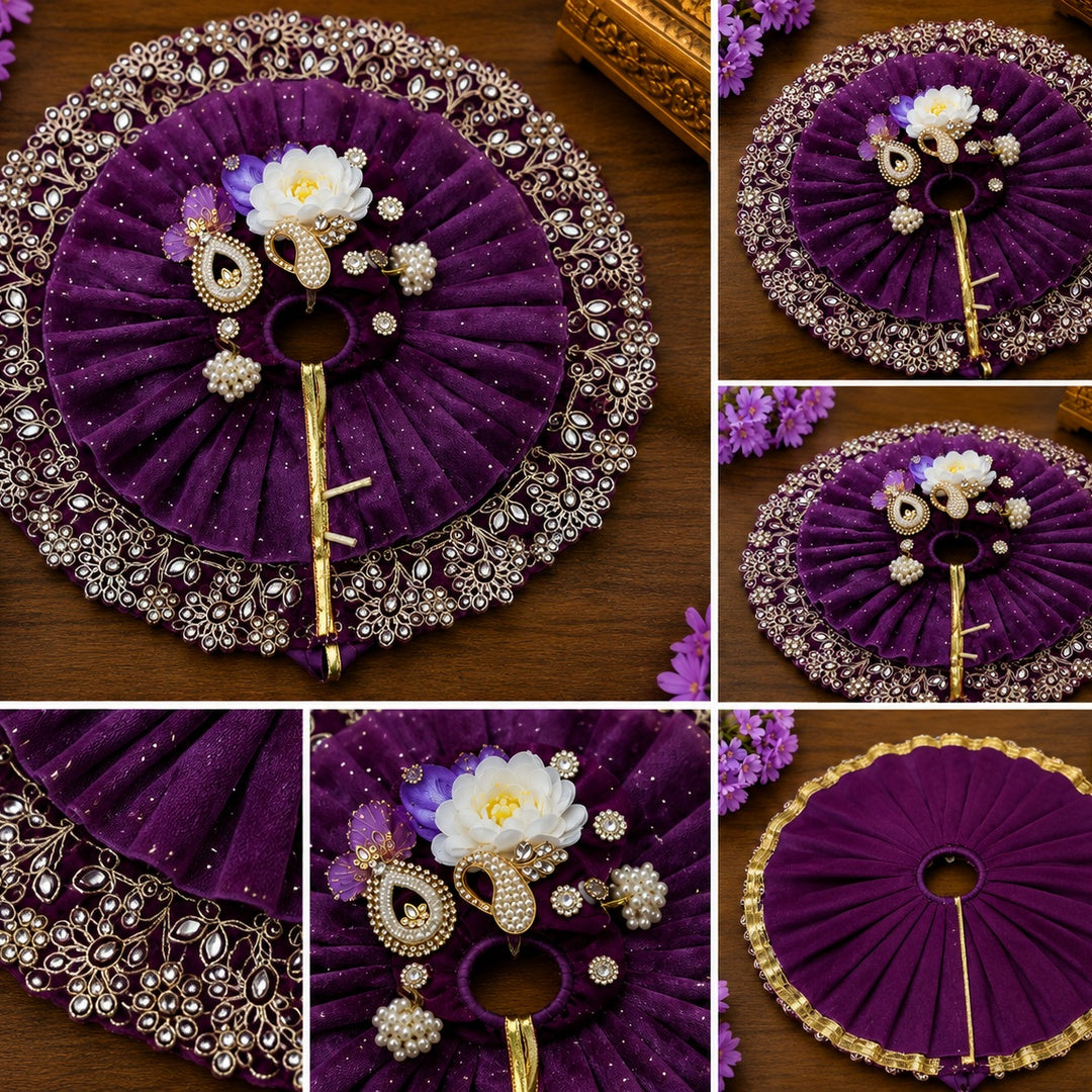 Purple Laddu Gopal Ji Designer Poshak